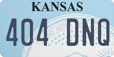 KS license plate 404DNQ