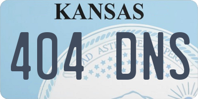 KS license plate 404DNS