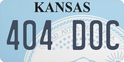 KS license plate 404DOC