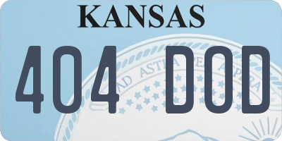 KS license plate 404DOD