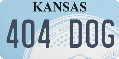 KS license plate 404DOG