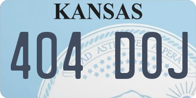 KS license plate 404DOJ