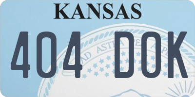 KS license plate 404DOK