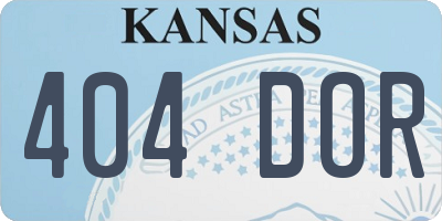 KS license plate 404DOR