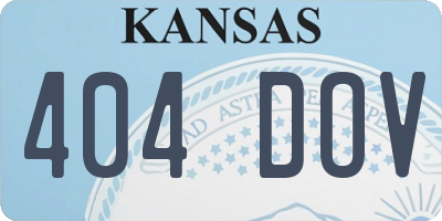 KS license plate 404DOV