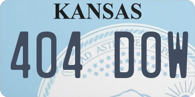 KS license plate 404DOW