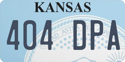 KS license plate 404DPA