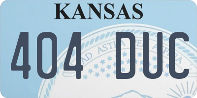 KS license plate 404DUC