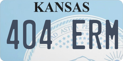 KS license plate 404ERM