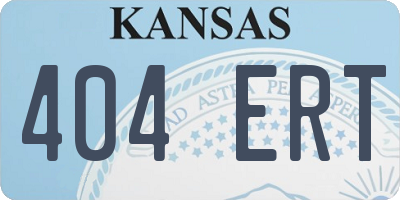 KS license plate 404ERT