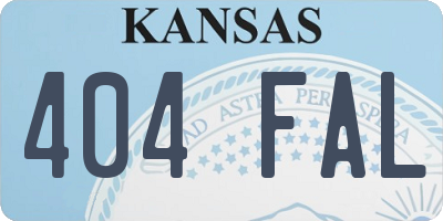 KS license plate 404FAL