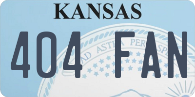 KS license plate 404FAN
