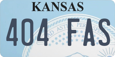 KS license plate 404FAS