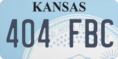 KS license plate 404FBC
