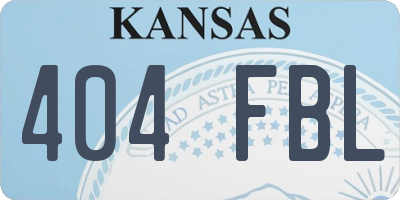 KS license plate 404FBL