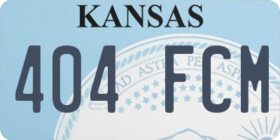 KS license plate 404FCM