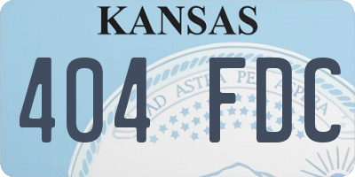 KS license plate 404FDC