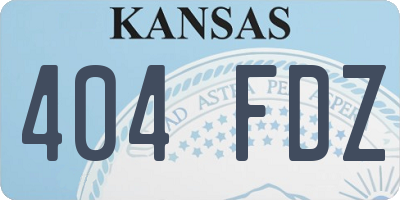 KS license plate 404FDZ