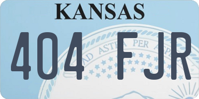 KS license plate 404FJR