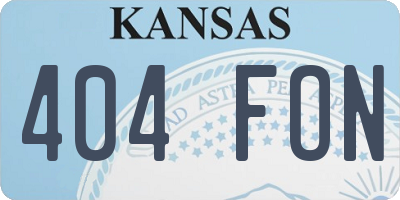 KS license plate 404FON