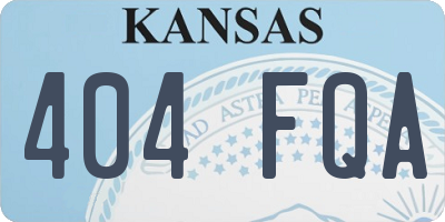 KS license plate 404FQA