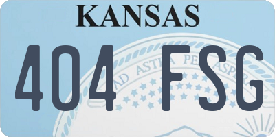 KS license plate 404FSG