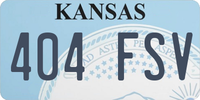 KS license plate 404FSV
