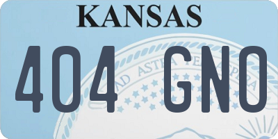 KS license plate 404GNO