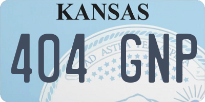 KS license plate 404GNP