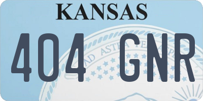 KS license plate 404GNR