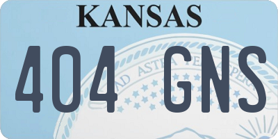 KS license plate 404GNS