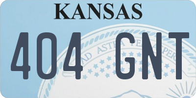 KS license plate 404GNT