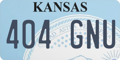 KS license plate 404GNU