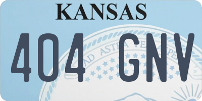 KS license plate 404GNV