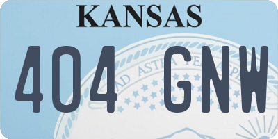 KS license plate 404GNW