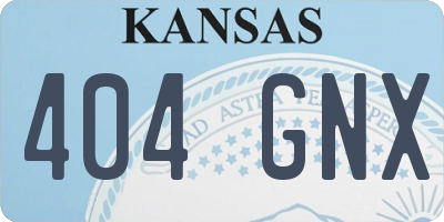 KS license plate 404GNX