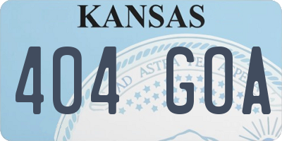 KS license plate 404GOA
