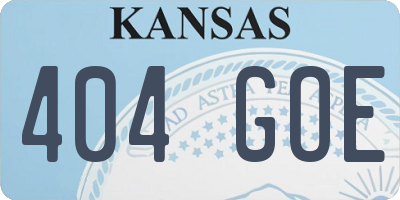 KS license plate 404GOE
