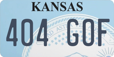 KS license plate 404GOF