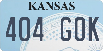 KS license plate 404GOK