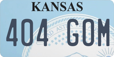 KS license plate 404GOM