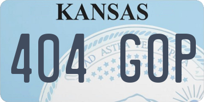 KS license plate 404GOP