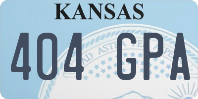 KS license plate 404GPA