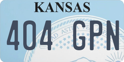 KS license plate 404GPN