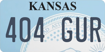 KS license plate 404GUR