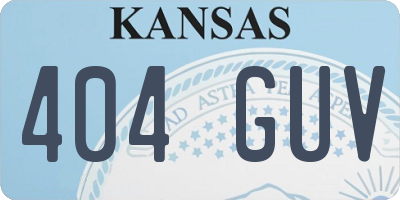 KS license plate 404GUV