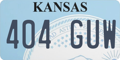 KS license plate 404GUW