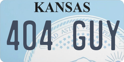 KS license plate 404GUY