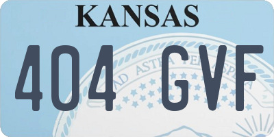 KS license plate 404GVF