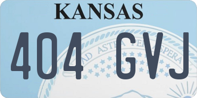 KS license plate 404GVJ